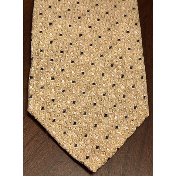 Federico Bertarelli Italy Gold Blue 100% Silk Men’s Meck Tie Made In Italy - Picture 1 of 10
